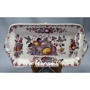Masons Red FRUIT BASKET Sandwich Tray 12.5 inches England Ironstone China